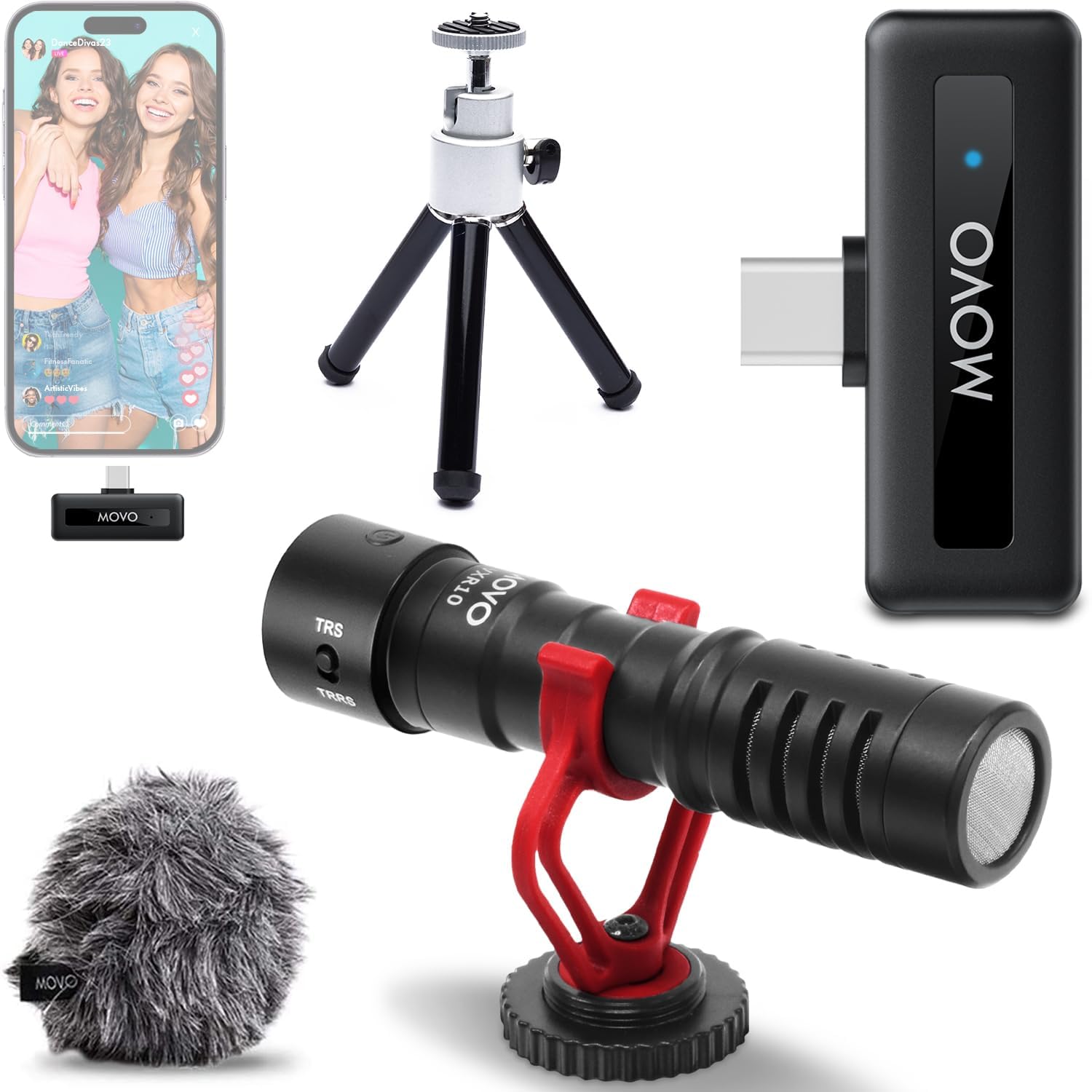Amazon.com : Movo VXR10 Shotgun Mic with WM-VXR10 Wireless USB-C